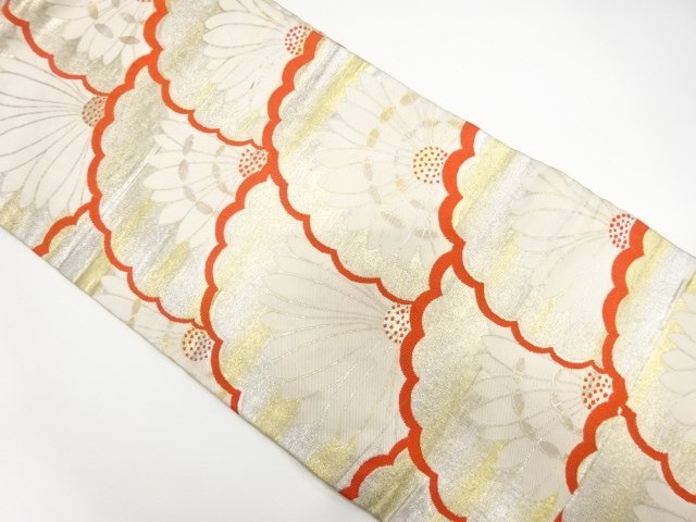 JAPANESEKIMONO / ANTIQUE NAGOYA OBI (WEARABLE) WOVEN FLOWER PATTERN CL